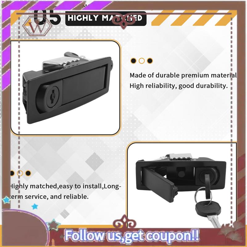 

A57E-10PCS Compression Latch Flush Lever Latch Lock Latches Thickness:1-5Mm For Marine Car RV Door чорний