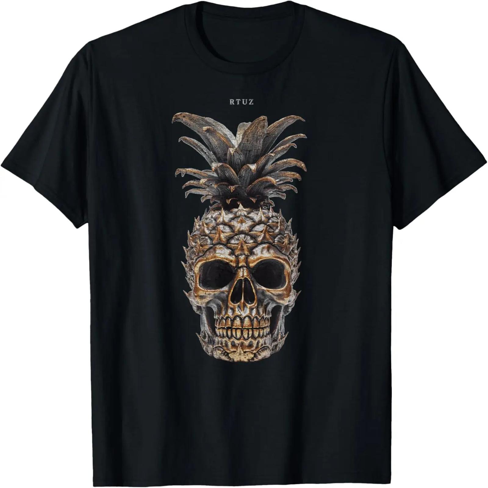 Vintage Hawaii Aloha Summer Vacation Skull Pineapple T-Shirt S