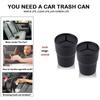 1Pc  Multifunctional Car Mini Trash Bin Cup Holder Car Trash Can Auto Holder Cap Mounts Black Plastic Interior Accessories