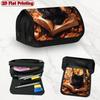 1pc Large Capacity Black Cat Book-Themed Pencil Case Suitable For, Office & Travel - Double Layer Flip Cover with Zipper Closure, Flat Printing Supply