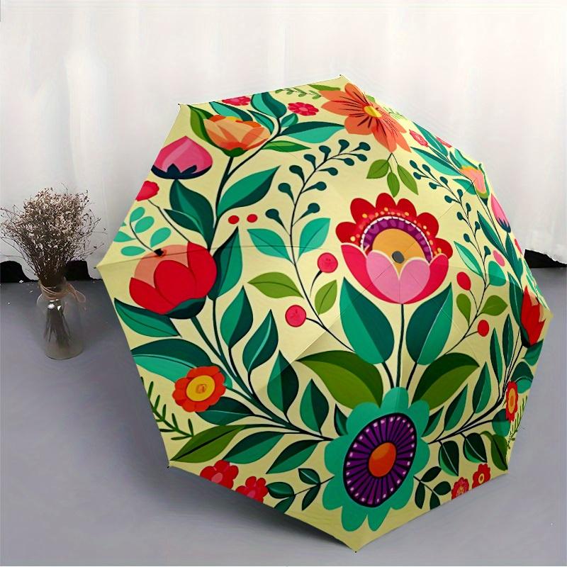 1pc Floral Mandala Automatic Open/Close Umbrella, Portable Folding umbrella for Everyday Use yy250826070