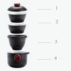 Black Ceramic Quick Tea Set One Pot Two Cups Kung Fu Tea Set Portable Ceramic Tea Set