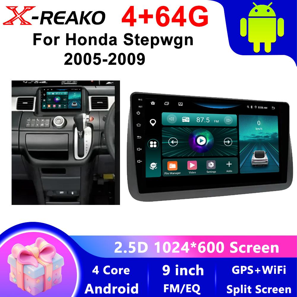 X-REAKO Car Video Player for Honda Stepwgn 2003-2005 GPS Navigation Built-in Dsp Carplay Autoradio Android Head Unit