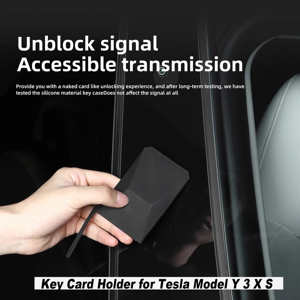 Car Key Card Cover For Tesla Model 3 Y S X PLAID Light Speed Label Silicone Key Card Case Protector Shell Car Accessories 2024