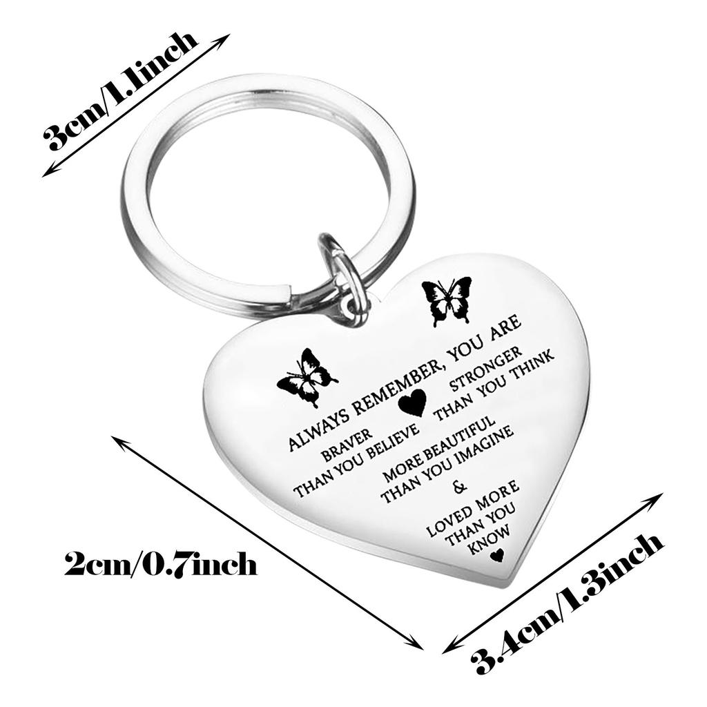 Cheap 1PC Engraving Stainless Steel Keychain Mother's Day Gift Keychain