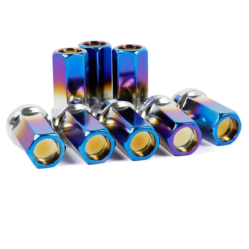 17HEX 42mm M12X1.5 M12X1.25 Koyu Mavi Çelik Otomobil Jant Kilit Bijonları 20 adet/set