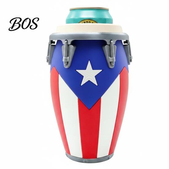Portable Can Holder Conga Style Soda 3D Printed Classic Drum Shape Universal Flag Pattern 12Oz Standard Cola Beverage Beer Durable