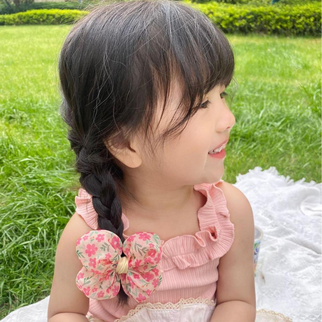 Child-Friendly High Elastic Hair Ties: Floral Bows & Ponytail Holders