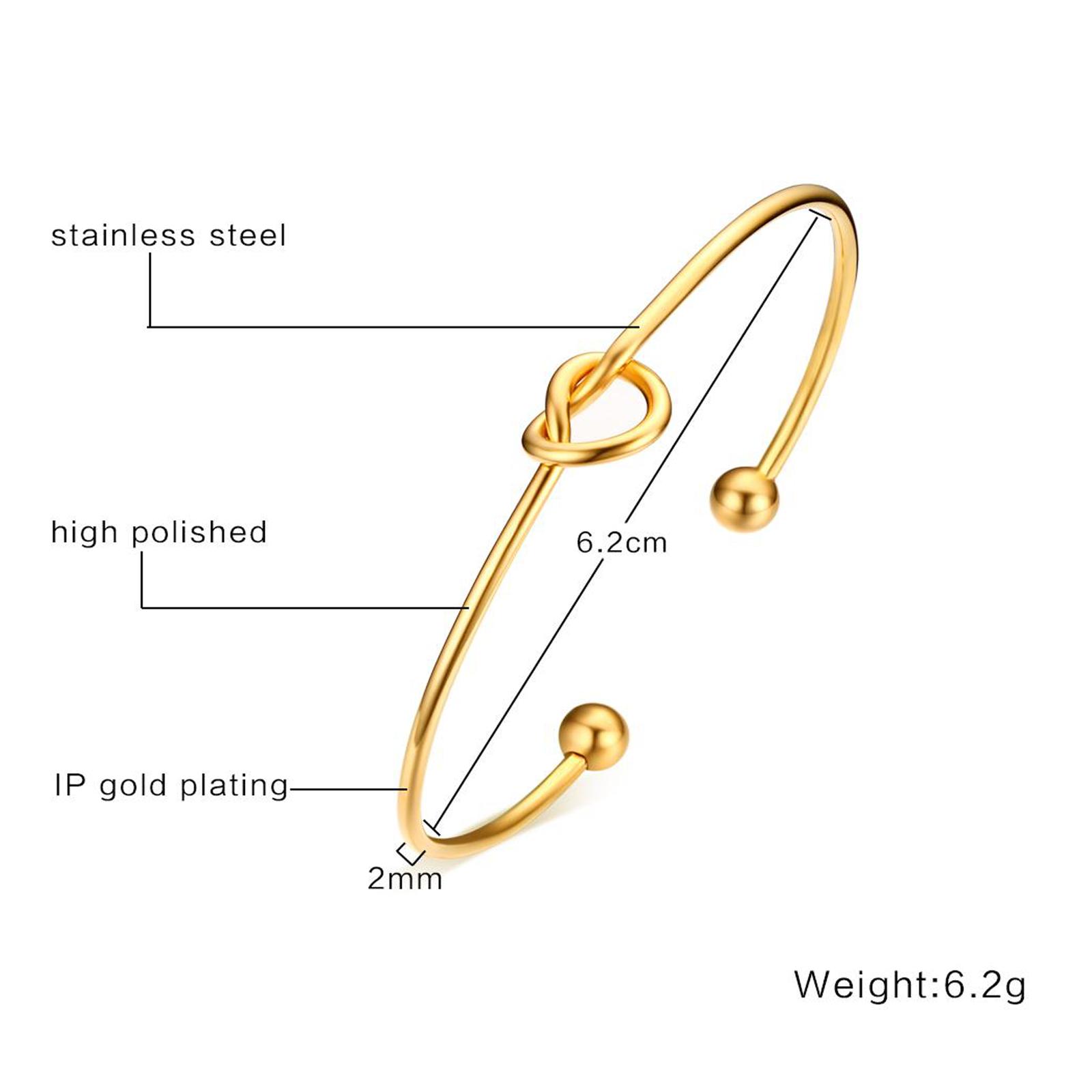 Fashion Minimalist Stainless Steel Knot Cuff Bracelet for Women, Gold Plated Twist Texture Opening Bangle, Luxury Jewelry Gift