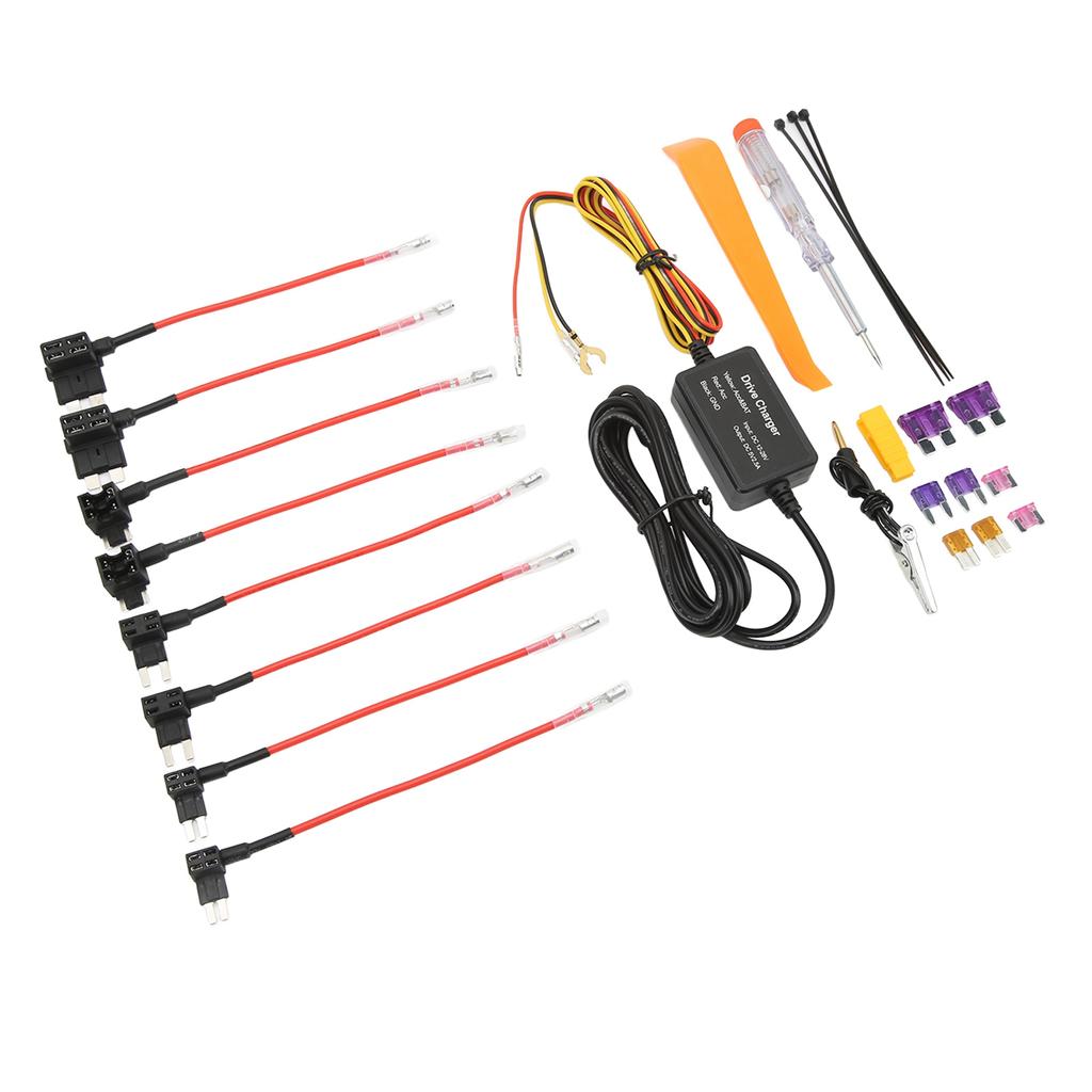 Dash Cam Hardwire Kit 12V?28V to 5V USB Adapter Overheating Protection for Mirror Cam GPS Navigator