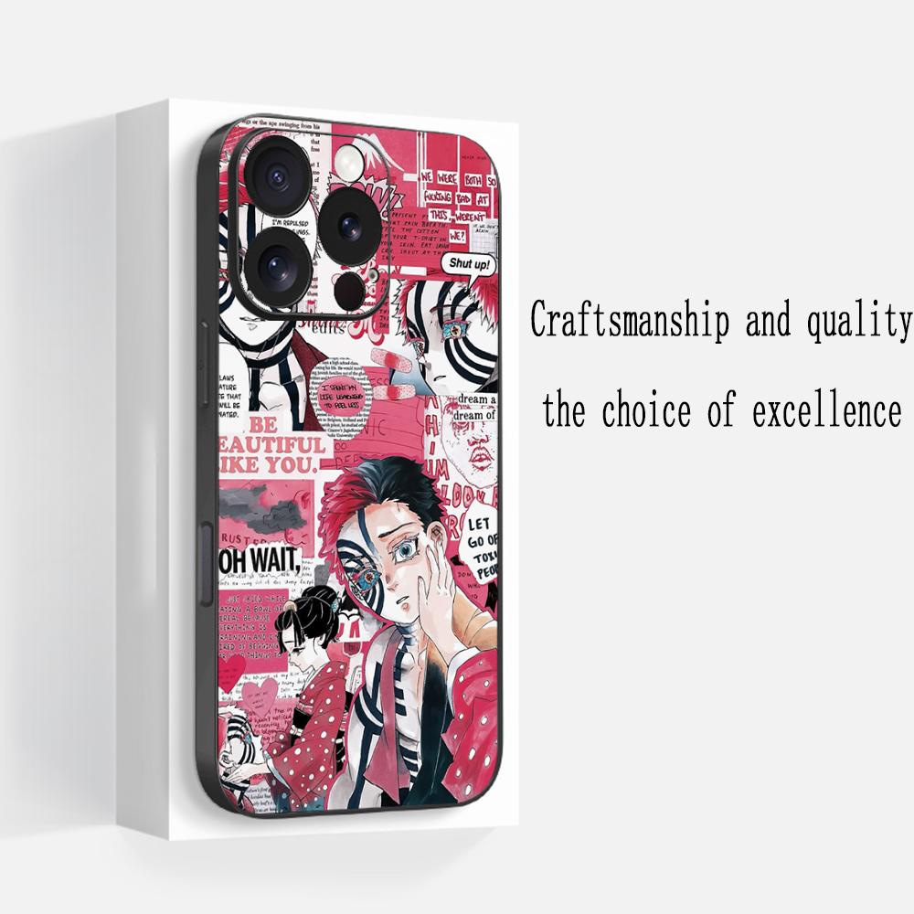 

Akaza Demon Slayers hot anime pattern Phone Case For iPhone 16 16e 15 14 13 12 11 Plus Mini Pro Max Soft black Shockproof Cover iPhone XR