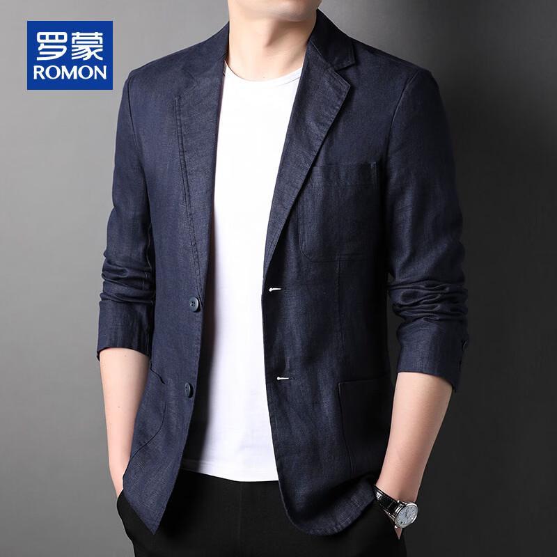 ROMON Men s 100% Linen Slim Fit Blazer M