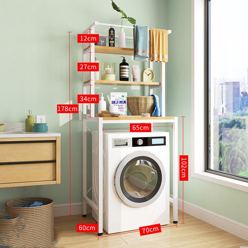 

ТУАЛЕТ Органайзер для хранения Полка Полка для стиральной машины Стойка для хранения туалета из углеродистой стали Стоячие полки-органайзер для ванной белый