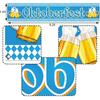 Nepnuser Oktoberfest Fence Banner for German October Fest Themed Party Decoration Blue Bavarian Flag Check Hanging Banners for Beer Party Supply