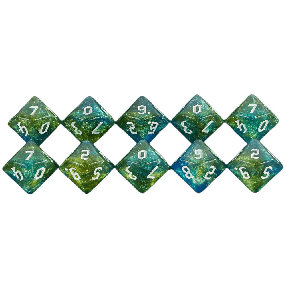 10PCS TRPG D10 Dice for DNDGame 10 Sided Games Dices Desktop Polyhedral Dice Set,as Toy Kit