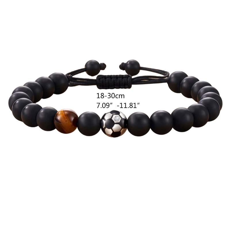 Handcrafted Beaded Bracelet Minimalist Black Handchain with Ball Pendant Versatile Sports Jewelry for All Occasions