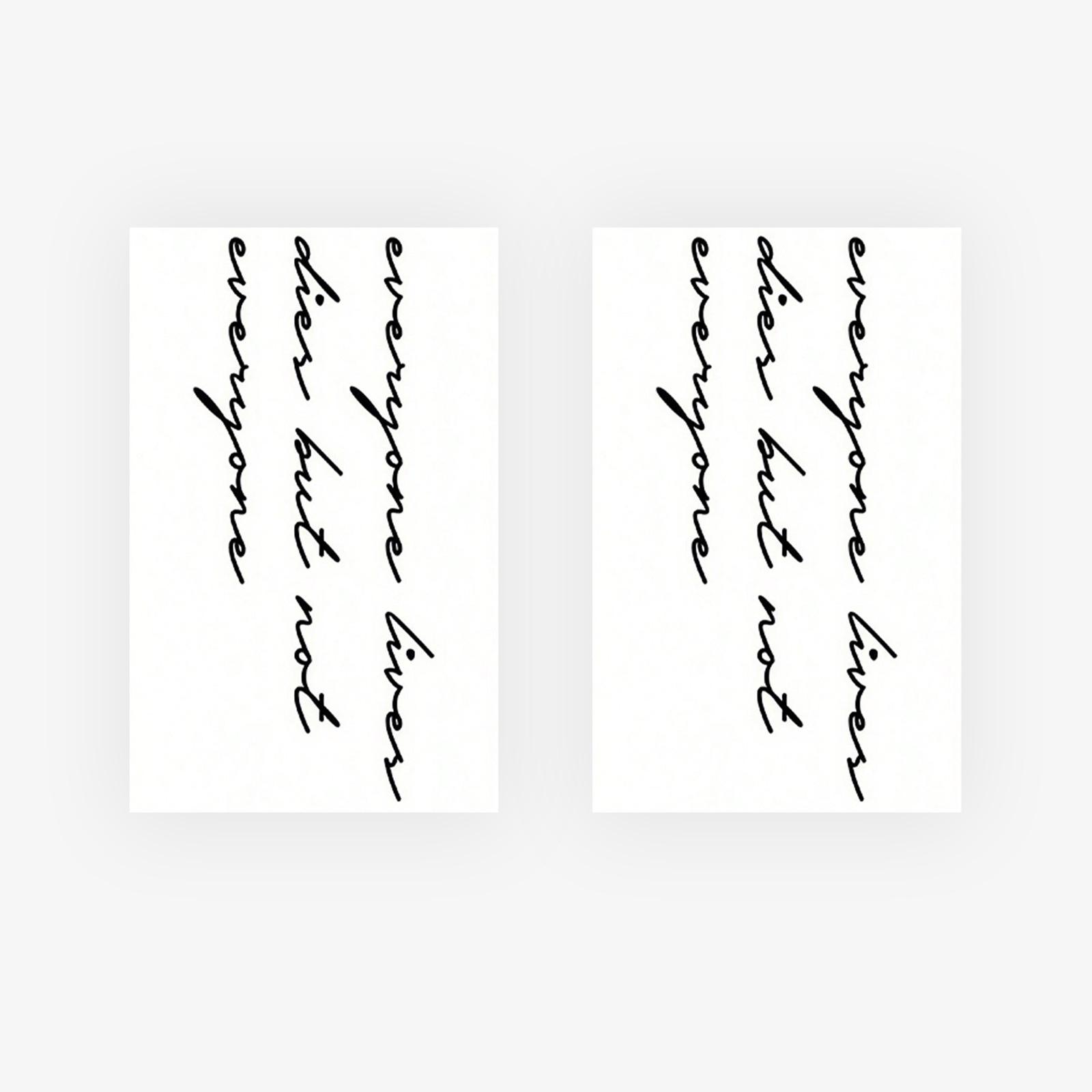 Vertical English Flower Tattoo Sticker Waterproof And Long-Lasting Sexy Back Model Simulation Tattoo Sticker 9*15