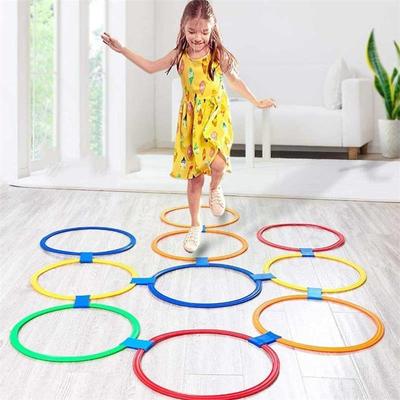 Kinder Gehirnspiele Hopscotch Jump Circle Ringe Set Kinder Sinnesspiel Indoor Outdoor Sport- und Unterhaltungsspielzeug