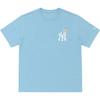 New Era × MLB Collaboration New York Yankees Cartoon Popcorn Print Crew Neck Short Sleeve Casual T-Shirt Unisex Tops Sky-Blue 15040862A