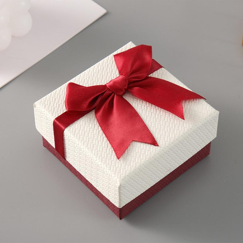 Packaging Box 9*9*4Cm Bow Bow Packaging Box Paper Ring Box For Special Occasions Gift-Giving Jewelry Display