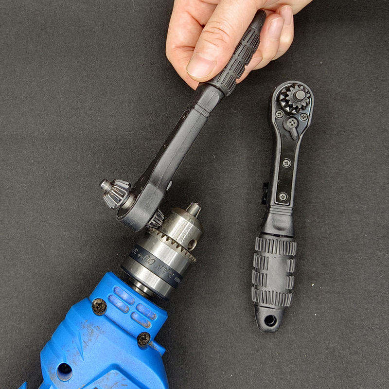 1 Stück Spezial-Bohrfutter-Schlüssel für Bohrmaschine, arbeitssparend, 2-in-1 Ratsche, Schnellzerlegung, Drei-Backen-Schlüssel, Handbohrmaschinen-Zubehör