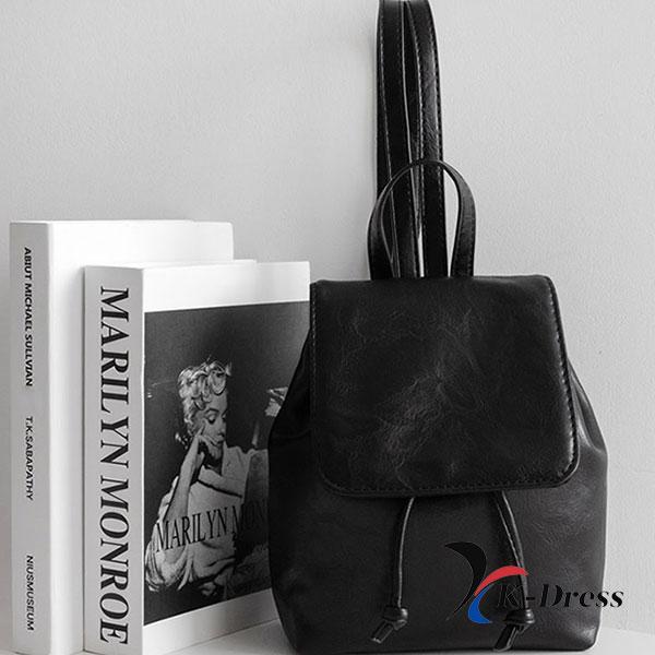 Mini sac à dos à rabat en cuir vintage (2 couleurs)