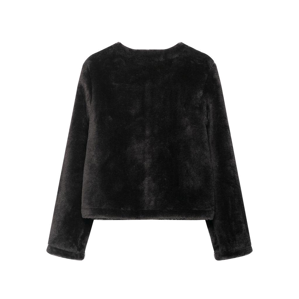 Dámská módní oboustranná bunda s uzlem z provazu a dlouhým rukávem