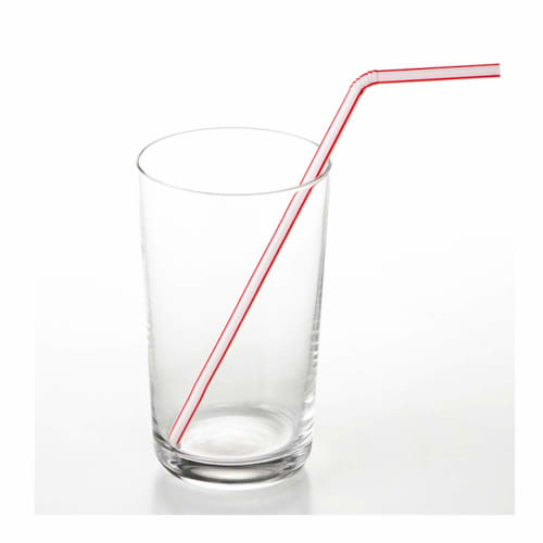Yamato Bussan Straws, White, Pink, and Blue, 21cm, Bendable Colored Straws, No Bag (N), Commercial Use, 500 Straws