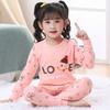 Children's pajamas pure cotton boys' long johns set girls' baby thermal underwear medium and children's bottom cotton sweater