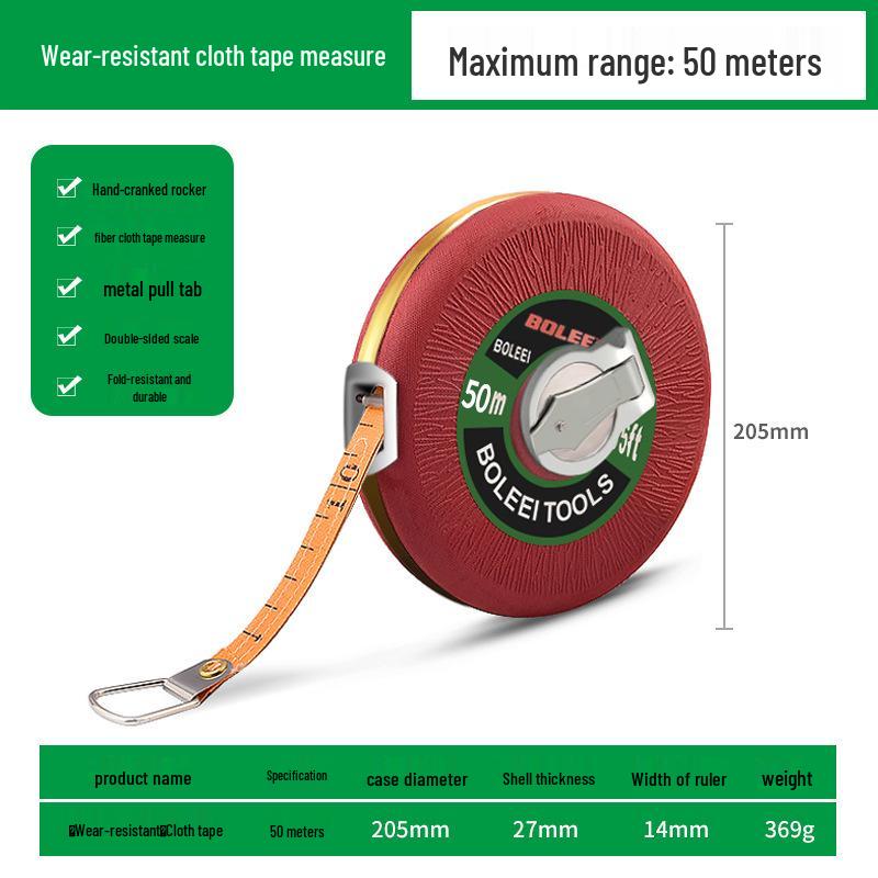 Leather Non-slip Soft Tape Measure - 20, 30, 50, 100 Meters Cloth Ruler