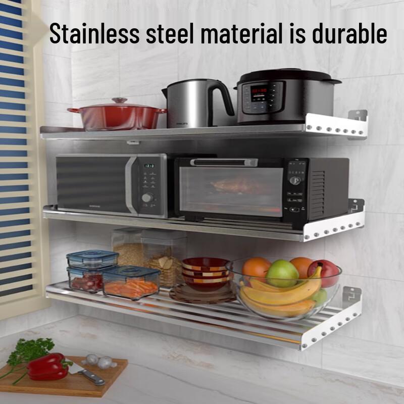 Stainless Steel Wall-Mounted Microwave Oven Rack