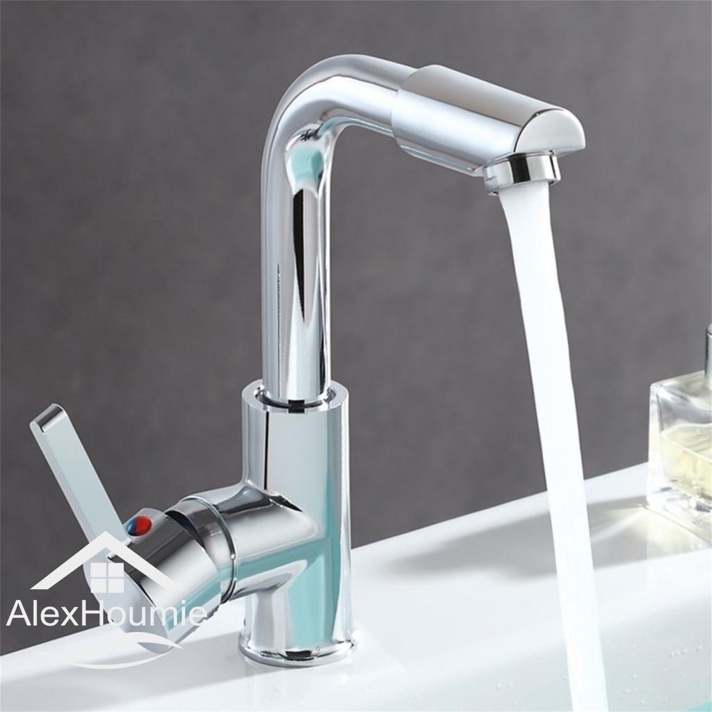 Cold and Hot Water Faucet In Bathroom New Type Washbasin Faucet Sink Faucet Singel Handel Single Hole Deck Mounted Chrome