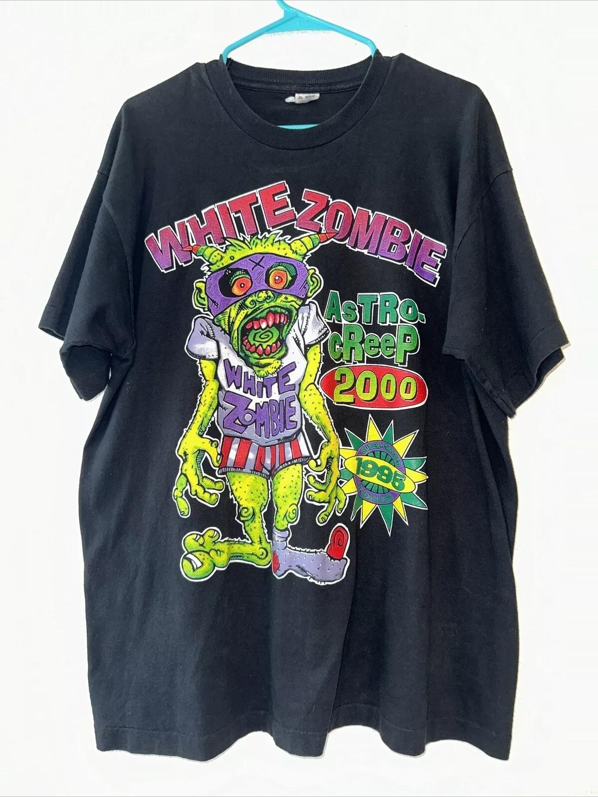 Rare 1995 White Zombie 2000 Tour Cotton Unisex Tshirt Reprint S5XL KH9809 XXXXL