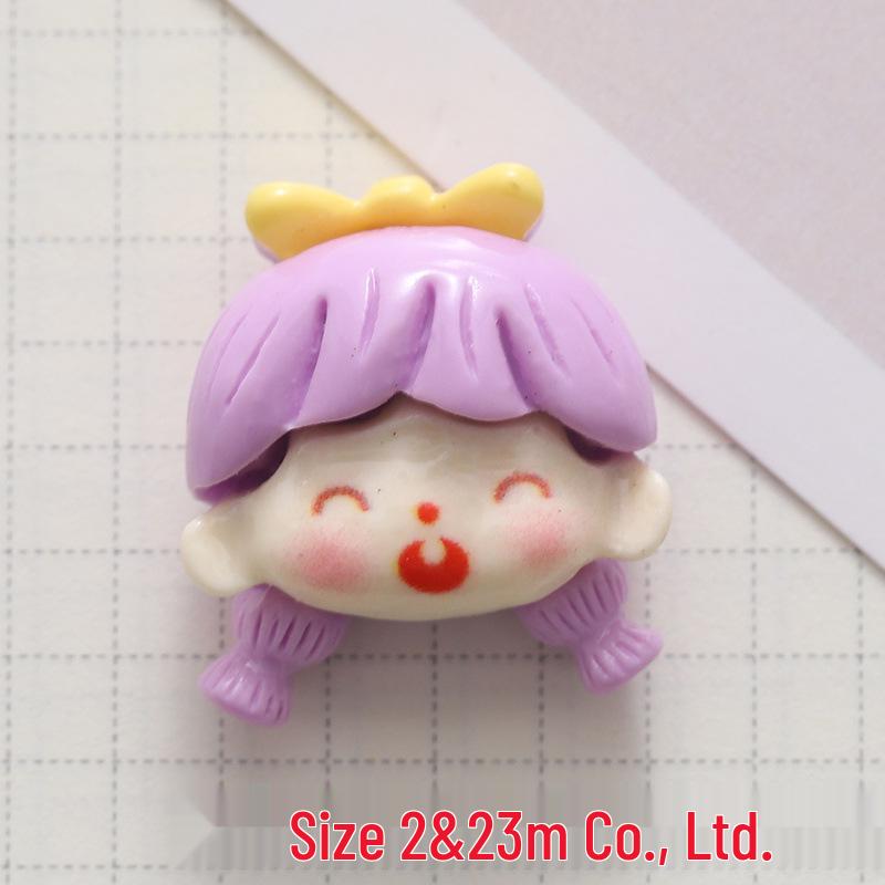 Glossy Cute Girl Resin Accessories for DIY: Phone Case, Hair Clip, Fridge Magnet, Crocs Decor.