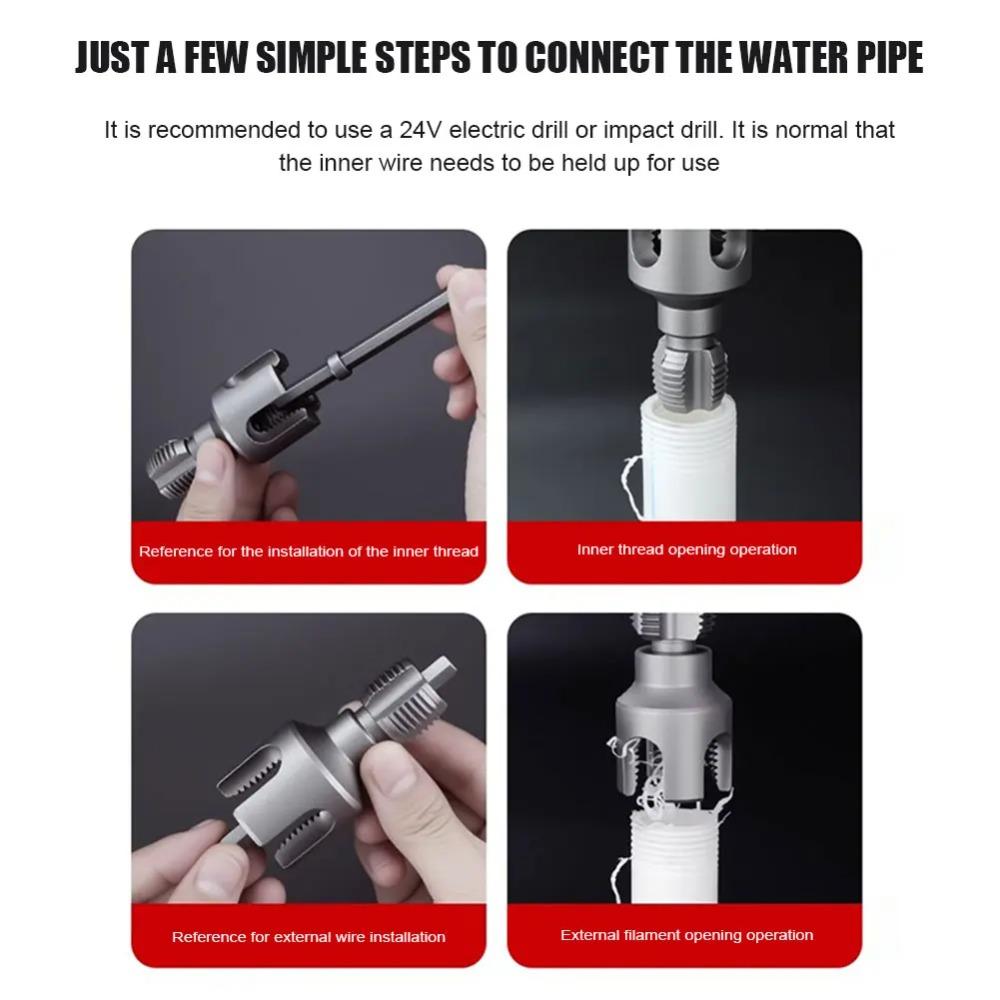 Integriertes internes und externes Gewindeschneidwerkzeug für Rohre Gewindeschneidwerkzeug für PVC-Rohre für 1/2'' 3/4'' Rohre