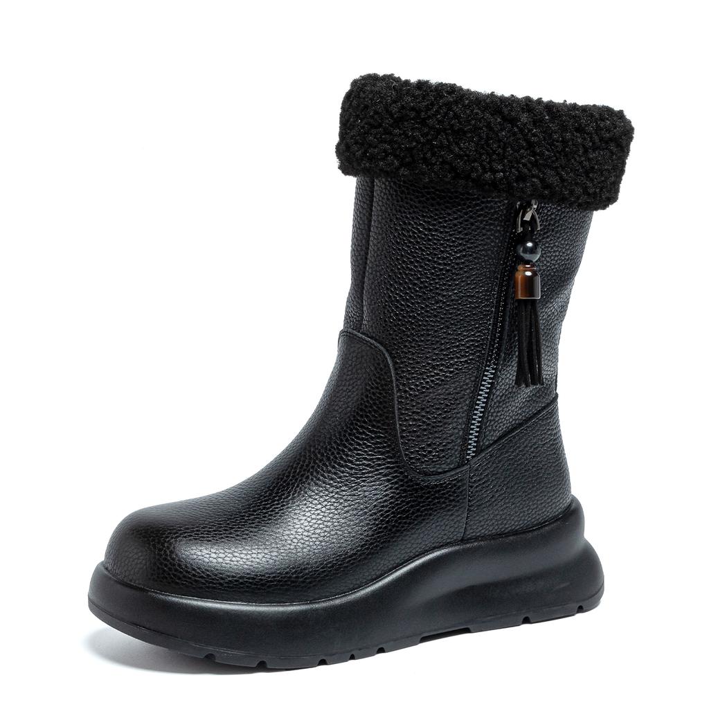 White snow boots women's new winter warm thick-soled piled thickened short boots plush thin non-slip cotton boots