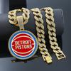 Hip Hop Euro-American Detroit Pistons Detroit Pistons Alloy Pendant Cuban Chain Necklace