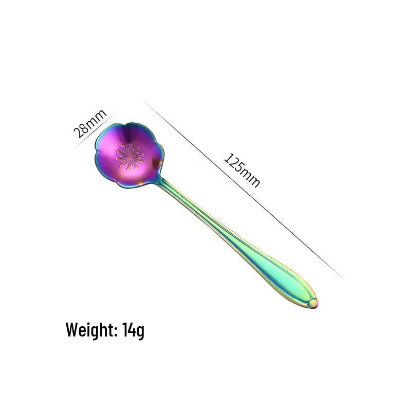 Iridescent Japanese Sakura Rose Stainless Steel Stirring Coffee Spoon