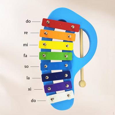 8 Note Metal Xylophone Kids Wood Rainbow Glockenspiel Music Activities for