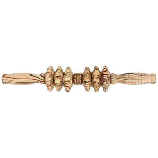Skin-friendly Fascia Massager Anti-slip Handle Wood Grooved Gear Multifunctional Smooth Roller Massager for Home