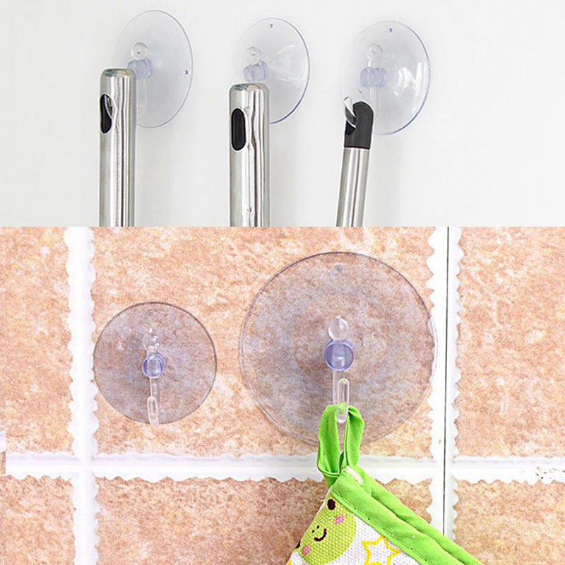 Ganci da parete trasparenti Appendiabiti Cucina Bagno Ventosa Accessorio per ventosa