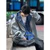 Men's Two-Piece Look Cardigan Hoodie, Spring/Autumn 2024 Trend, Heavyweight Patchwork Zipper Jacket