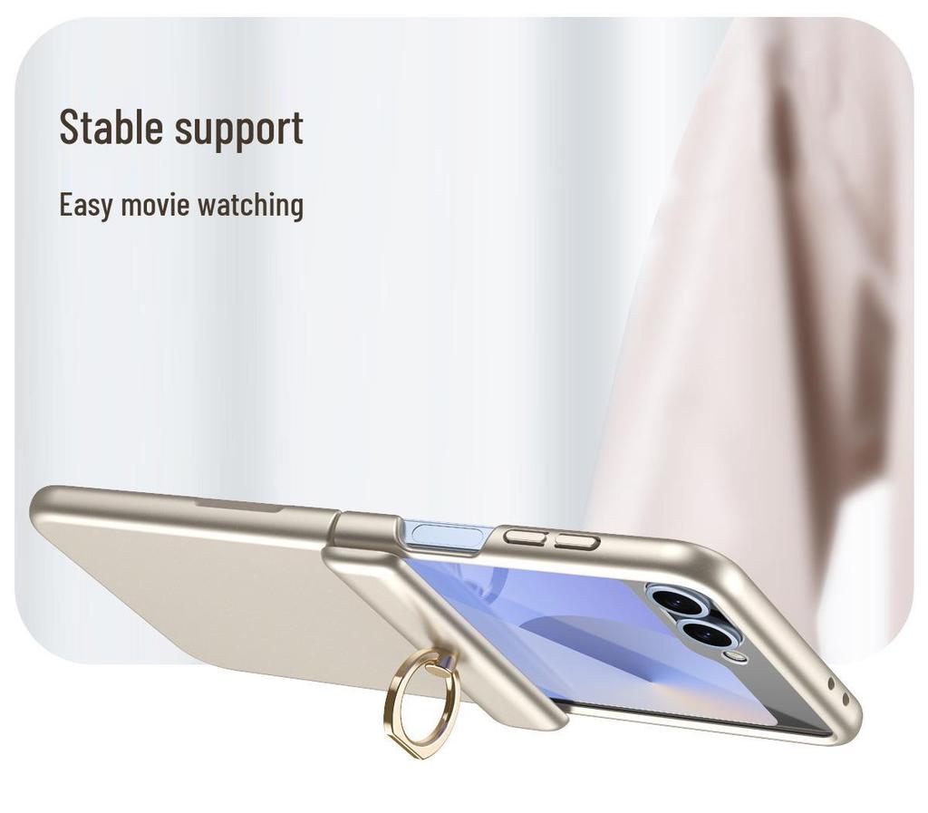 Samsung ZFlip6/5 All-Inclusive Scharnier-Schutzhülle mit Ringhalter & Folie