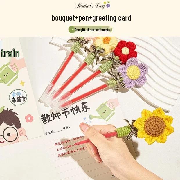 Teacher's Day Gift: High-End Red Pen & Bouquet Set - 2025 New Style for Female Teachers, includes Newcomer Discount!