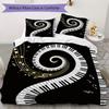 1PC Piano keys music Theme Bedding Quilt Set Quilt Cover Pillowcase Home Decoration Birthday Gift (1 * duvet cover + 2 * pillowcase, without core)A8