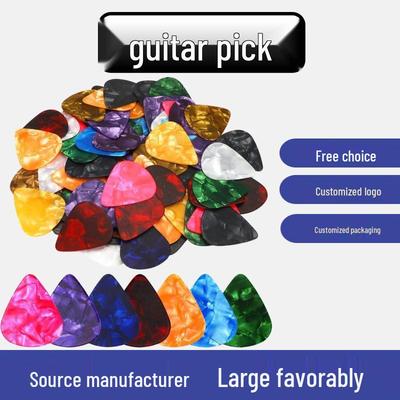 Celluloid Guitar Pick Set - Heart, Large Triangle & Teardrop Shapes (0.46mm, 0.71mm, 0.96mm, 1.2mm, 1.5mm)