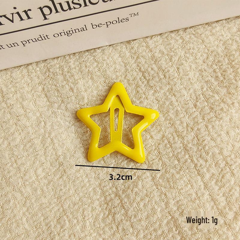 Dopamine Color Star Hair Clips: Cute Five-Pointed BB Clips for Bangs & Stray Hairs