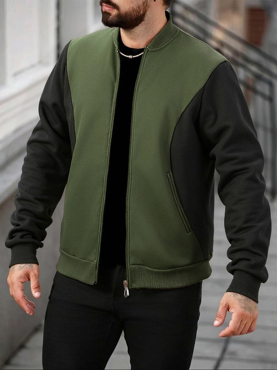 

Men s Autumn/Winter Casual Sportswear Set - Handsome, Versatile, Loose Fit, Large Size, Long Sleeve Jacket L армія зелений колір