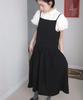 COTTON BELL Seersucker Smocked Dress - Black
