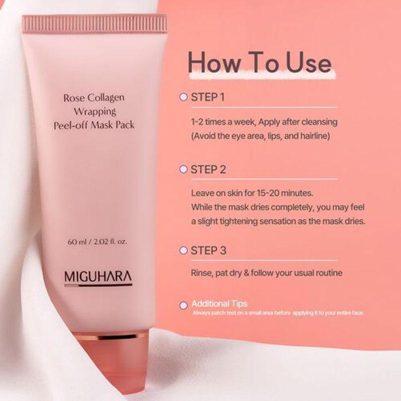 MIGUHARA Rose Collagen Wrapping Peel Off Mask Pack 60ml
